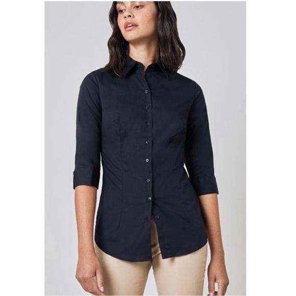 Express Stretch Black Button Down - Picture 3 of 12